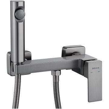 Гигиенический душ со смесителем Shevanik (Шеваник) S9605T-1, оружейная сталь