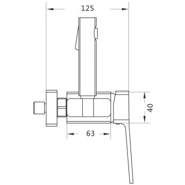 Гигиенический душ со смесителем Shevanik (Шеваник) S9605T-1, оружейная сталь