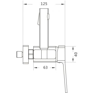 Гигиенический душ со смесителем Shevanik (Шеваник) S9905T-1, оружейная сталь