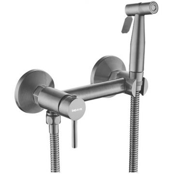 Гигиенический душ со смесителем Shevanik (Шеваник) S107T, оружейная сталь