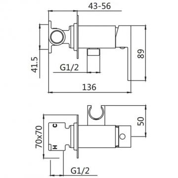 Гигиенический душ со смесителем Shevanik (Шеваник) S127T, оружейная сталь