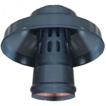 Оголовок с ветрозащитой Rommer (Роммер) D 80 черный алюминий (RCA-0080-010006)