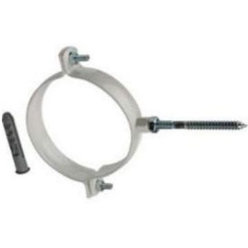Крепление к стене Rommer (Роммер) D80 белое металлическое хомут (RCA-0080-020111)