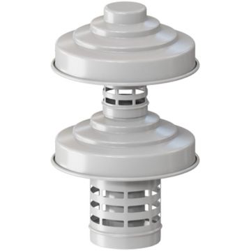 Оголовок с ветрозащитой Rommer (Роммер) D 60/100 белый алюминий (RCA-6010-000334)