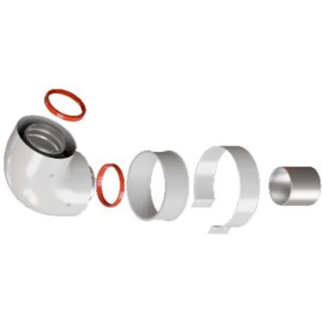 Начальный участок Rommer (Роммер) 90 гр. 60/100 хомут в комплекте + втулка D60 L-50 (RCA-6010-210190)