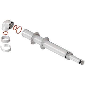 Комплект дымохода Rommer (Роммер) Антилед 60/100 - 1220 мм хомут в комплекте (RCA-6010-211220)