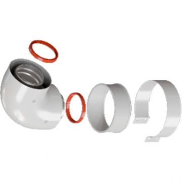 Начальный участок Rommer (Румер) универсальный 60/100 90 гр. (кроме Immergas и Navien Deluxe 75/100 стар.) (RCA-6010-250100)