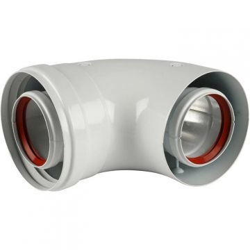 Коаксиальный отвод Baxi (Бакси) 90° для всех котлов кроме ECO Classic/ECO Nova 60/100 мм (MT71410142)