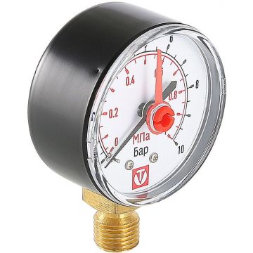 Манометр Valtec (Вальтек) VT.TM50 Dy 50 с нижним подключением 1/4″, 0-10 бар (для самоочищающегося фильтра) (VT.TM50.D.02)