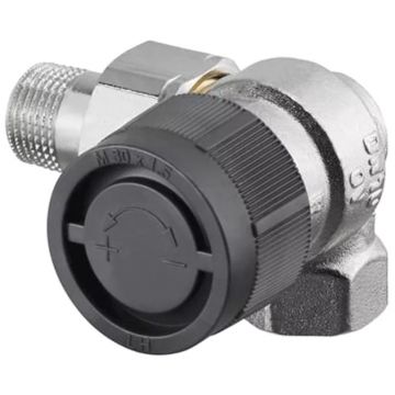 Вентиль для термостата Oventrop (Овентроп) А Серия (под термоголовку М30 х 1,5) угловой, правое подключение Kvs 1,35 ВР-НР DN 15, 1/2 дюйма, PN10 (1181393)