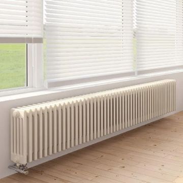 Радиатор секционный Arbonia (Арбония) 3050V/8 нижнее подключение (с вентилем) № 69 твв 1/2″ без накладок RAL 9016 Белый