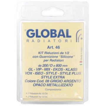 Присоединительный набор для радиатора 011046 08 Global (Глобал) KIT 1/2 (серый)