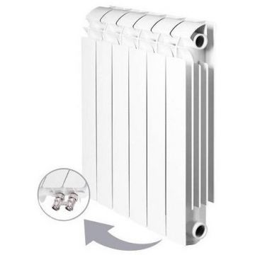 Радиатор алюминиевый Global (Глобал) VOX-R 500 12 секций нижнее правое подключение (белый)