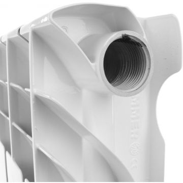 Радиатор алюминиевый ROMMER (РОММЕР) Plus 500 4 секции боковое подключение RAL9016