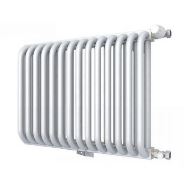 Радиатор стальной 2 трубчатый ROMMER (РОММЕР) RST 2050/14 боковое подключение RAL9016 в комплекте 4 кронштейна (RST-205014-010)