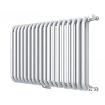 Радиатор стальной 2 трубчатый ROMMER (РОММЕР) RST 2050/18 боковое подключение RAL9016 в комплекте 4 кронштейна (RST-205018-010)