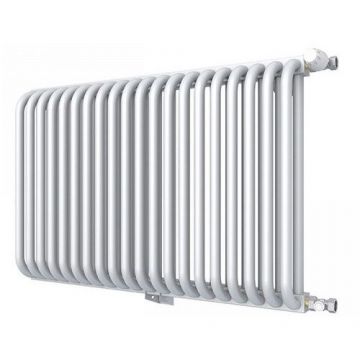 Радиатор стальной 2 трубчатый ROMMER (РОММЕР) RST 2050/20 боковое подключение RAL9016 в комплекте 4 кронштейна (RST-205020-010)