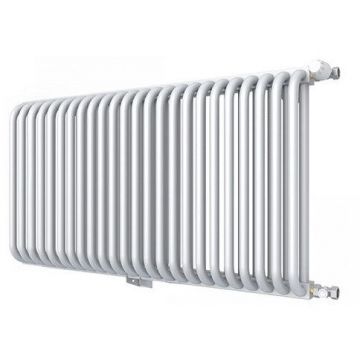 Радиатор стальной 2 трубчатый ROMMER (РОММЕР) RST 2050/24 боковое подключение RAL9016 в комплекте 4 кронштейна (RST-205024-010)