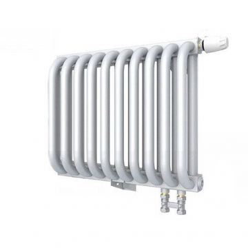 Радиатор стальной 2 трубчатый ROMMER (РОММЕР) RST 2030/10 нижнее правое подключение RAL9016 в комплекте 4 кронштейна (RST-203010-020)