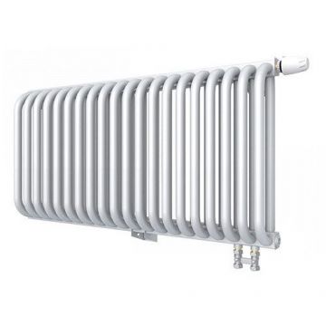 Радиатор стальной 2 трубчатый ROMMER (РОММЕР) RST 2030/20 нижнее правое подключение RAL9016 в комплекте 4 кронштейна (RST-203020-020)