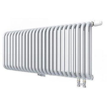 Радиатор стальной 2 трубчатый ROMMER (РОММЕР) RST 2030/24 нижнее правое подключение RAL9016 в комплекте 4 кронштейна (RST-203024-020)