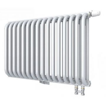 Радиатор стальной 2 трубчатый ROMMER (РОММЕР) RST 2050/16 нижнее правое подключение RAL9016 в комплекте 4 кронштейна (RST-205016-020)