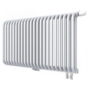 Радиатор стальной 2 трубчатый ROMMER (РОММЕР) RST 2050/22 нижнее правое подключение RAL9016 в комплекте 4 кронштейна (RST-205022-020)