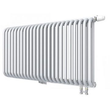 Радиатор стальной 2 трубчатый ROMMER (РОММЕР) RST 2050/24 нижнее правое подключение RAL9016 в комплекте 4 кронштейна (RST-205024-020)