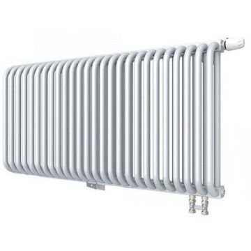 Радиатор стальной 2 трубчатый ROMMER (РОММЕР) RST 2050/26 нижнее правое подключение RAL9016 в комплекте 4 кронштейна (RST-205026-020)