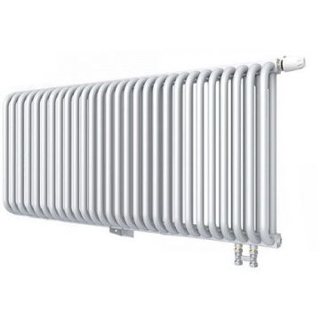 Радиатор стальной 2 трубчатый ROMMER (РОММЕР) RST 2050/28 нижнее правое подключение RAL9016 в комплекте 4 кронштейна (RST-205028-020)