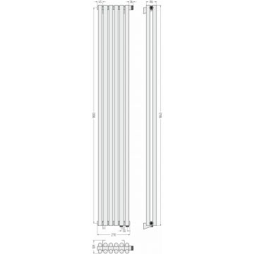 Радиатор двухрядный глухой Сунержа (Sunerga) Эстет-11 EU50 1800х270 мм 6 секций 12-0312-1806
