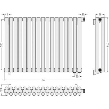 Радиатор двухрядный глухой Сунержа Эстет-11 EU50 500х765 мм 17 секций 071-0312-5017