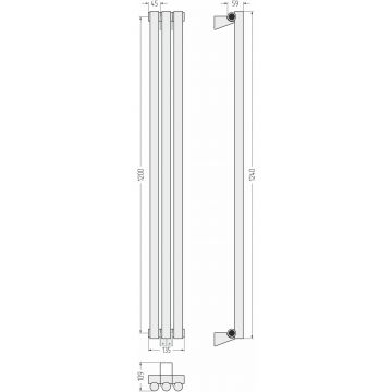 Радиатор однорядный глухой Сунержа Эстет-1 1200х135 мм 3 секции 00-0301-1203