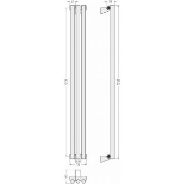 Радиатор однорядный глухой Сунержа (Sunerga) Эстет-1 1200х135 мм 3 секции 30-0301-1203