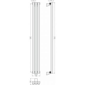 Радиатор однорядный глухой Сунержа Эстет-1 1200х135 мм 3 секции 15-0301-1203