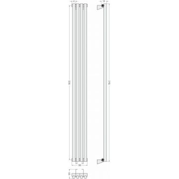 Радиатор однорядный глухой Сунержа (Sunerga) Эстет-1 1800х180 мм 4 секции 12-0301-1804