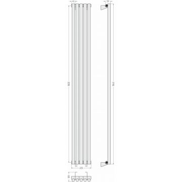 Радиатор однорядный глухой Сунержа (Sunerga) Эстет-1 1800х225 мм 5 секций 15-0301-1805