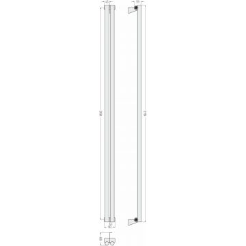 Радиатор однорядный глухой Сунержа (Sunerga) Эстет-1 1800х90 мм 2 секции 30-0301-1802