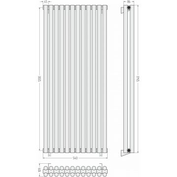 Радиатор двухрядный глухой Сунержа (Sunerga) Эстет-11 1200х540 мм 12 секций 00-0302-1212