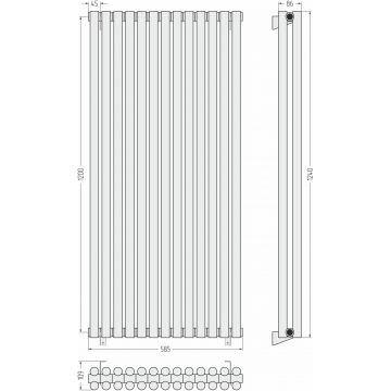 Радиатор двухрядный глухой Сунержа (Sunerga) Эстет-11 1200х585 мм 13 секций 30-0302-1213