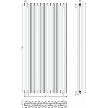 Радиатор двухрядный глухой Сунержа Эстет-11 1200х585 мм 13 секций 071-0302-1213