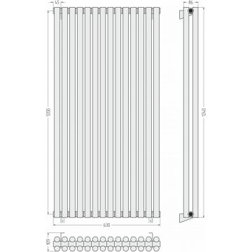 Радиатор двухрядный глухой Сунержа (Sunerga) Эстет-11 1200х630 мм 14 секций 12-0302-1214