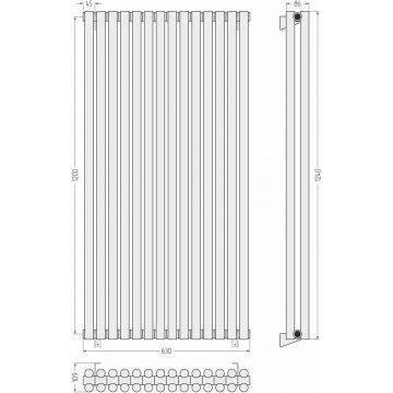 Радиатор двухрядный глухой Сунержа Эстет-11 1200х630 мм 14 секций 31-0302-1214