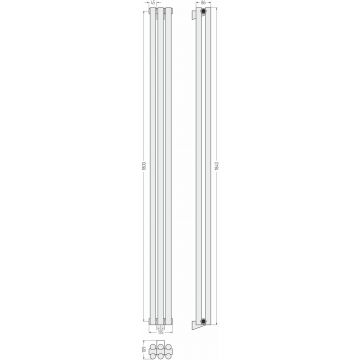 Радиатор двухрядный глухой Сунержа (Sunerga) Эстет-11 1800х135 мм 3 секции 00-0302-1803