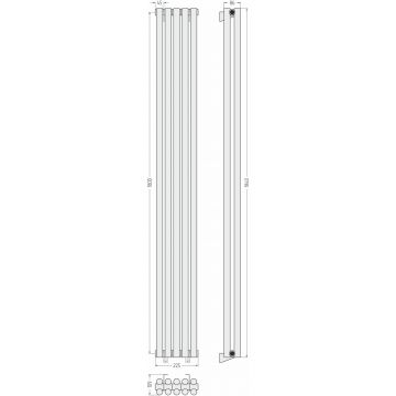 Радиатор двухрядный глухой Сунержа (Sunerga) Эстет-11 1800х225 мм 5 секций 12-0302-1805