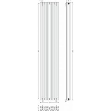 Радиатор двухрядный глухой Сунержа (Sunerga) Эстет-11 1800х360 мм 8 секций 15-0302-1808