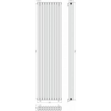 Радиатор двухрядный глухой Сунержа (Sunerga) Эстет-11 1800х450 мм 10 секций 12-0302-1810