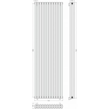 Радиатор двухрядный глухой Сунержа (Sunerga) Эстет-11 1800х540 мм 12 секций 071-0302-1812