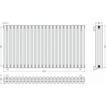 Радиатор двухрядный глухой Сунержа Эстет-11 500х1035 мм 23 секции 31-0302-5023