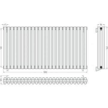 Радиатор двухрядный глухой Сунержа (Sunerga) Эстет-11 500х1080 мм 24 секции 071-0302-5024